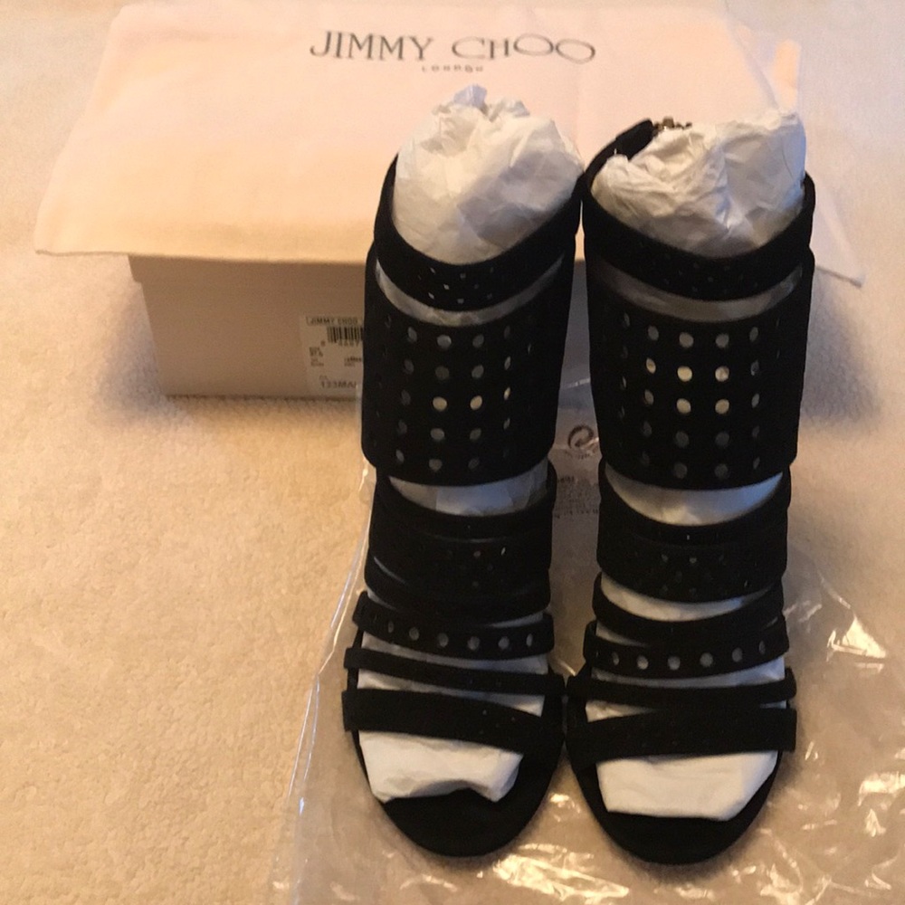 Jimmy Choo perforated suede heels